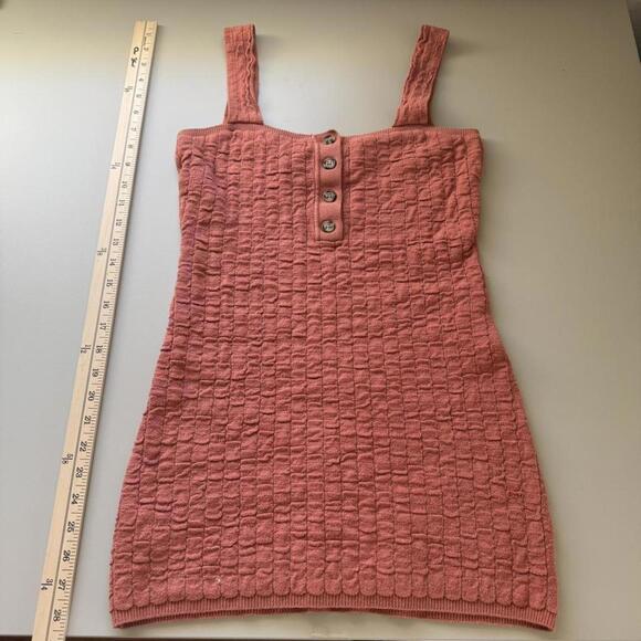 Free People Short and Sweet Mini Sweater Dress Orange SMALL - Picture 5 of 9